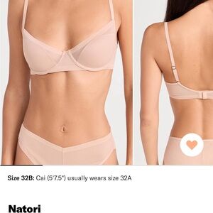 Natori Sheer Ribbed Underwire Bra - nude color